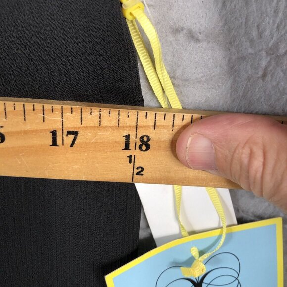 CeCe Dress Womens 8 Black Chiffon Ruffles Feminine Smocked Neck Capsule NEW - Picture 4 of 16